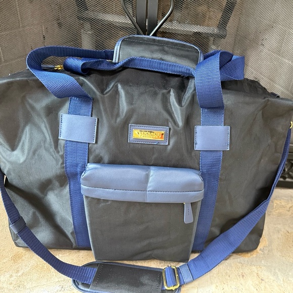 NWOT Versace Large Navy Duffle Bag unisex EXC - Picture 1 of 13